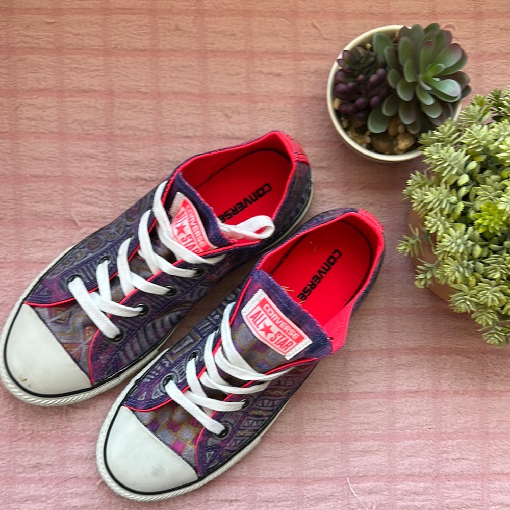 Converse Pink and Purple Canvas Sneakers Low-Top
